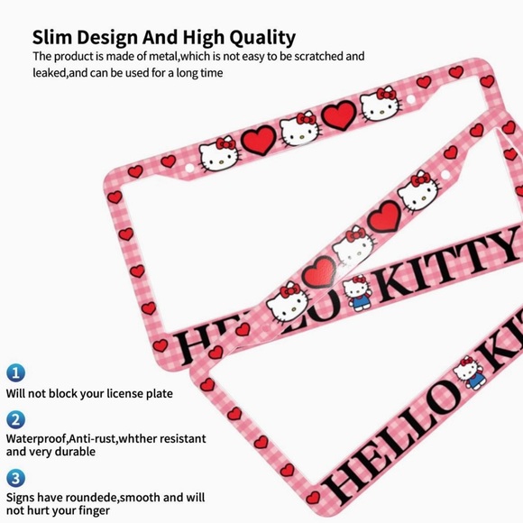 Hello Kitty License Plate Covers (x2) - Picture 6 of 6